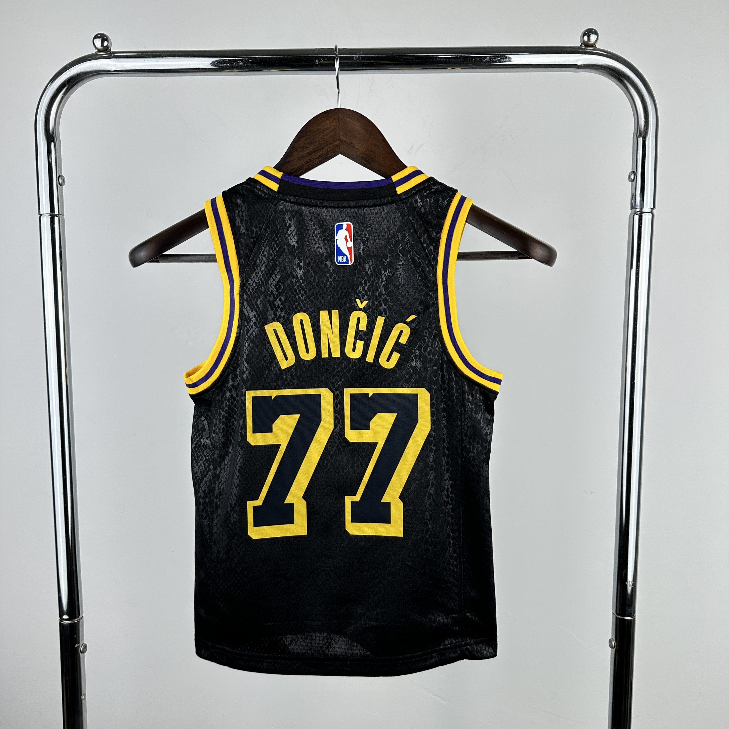 Youth Los Angeles Lakers #77 Doncic Black Nike 2025 NBA Jersey